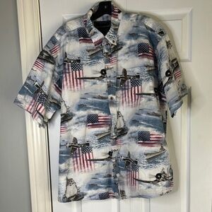 Patriotic Men's Casual Button Down Shirt